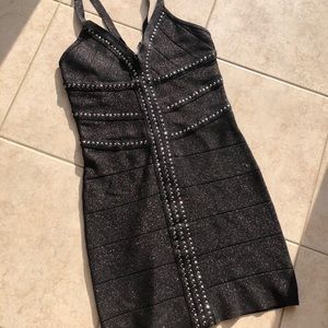 Bebe Sequin Bandage Mini Dress